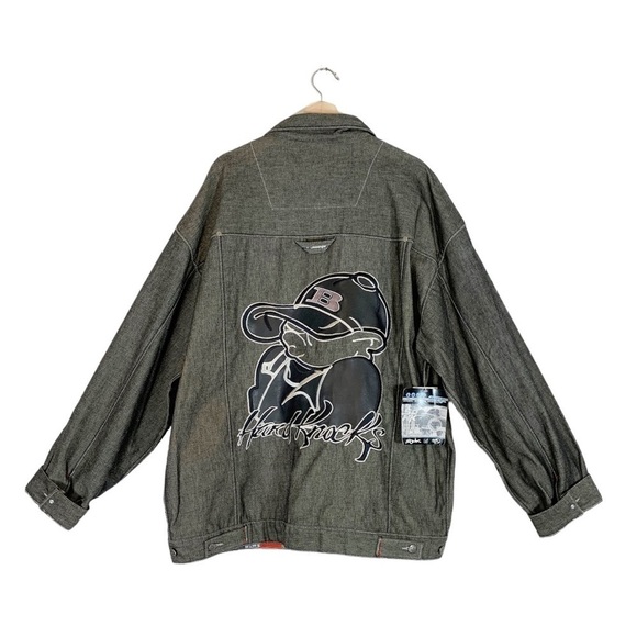 Vintage SCHOOL OF HARD KNOCKS  Y2k Jean Jacket Size 3XL - Picture 1 of 15